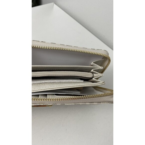 Michael Kors Jet Set Travel Continental Zip Around Wallet Wristlet Vanilla - Picture 5 of 7